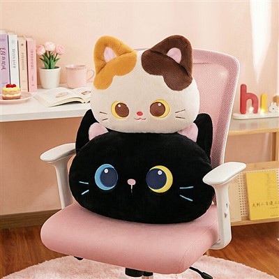 Mignon Et Adorable Tri-Color Cat Et Noir Cat Oreiller Ani Peluche Jouet